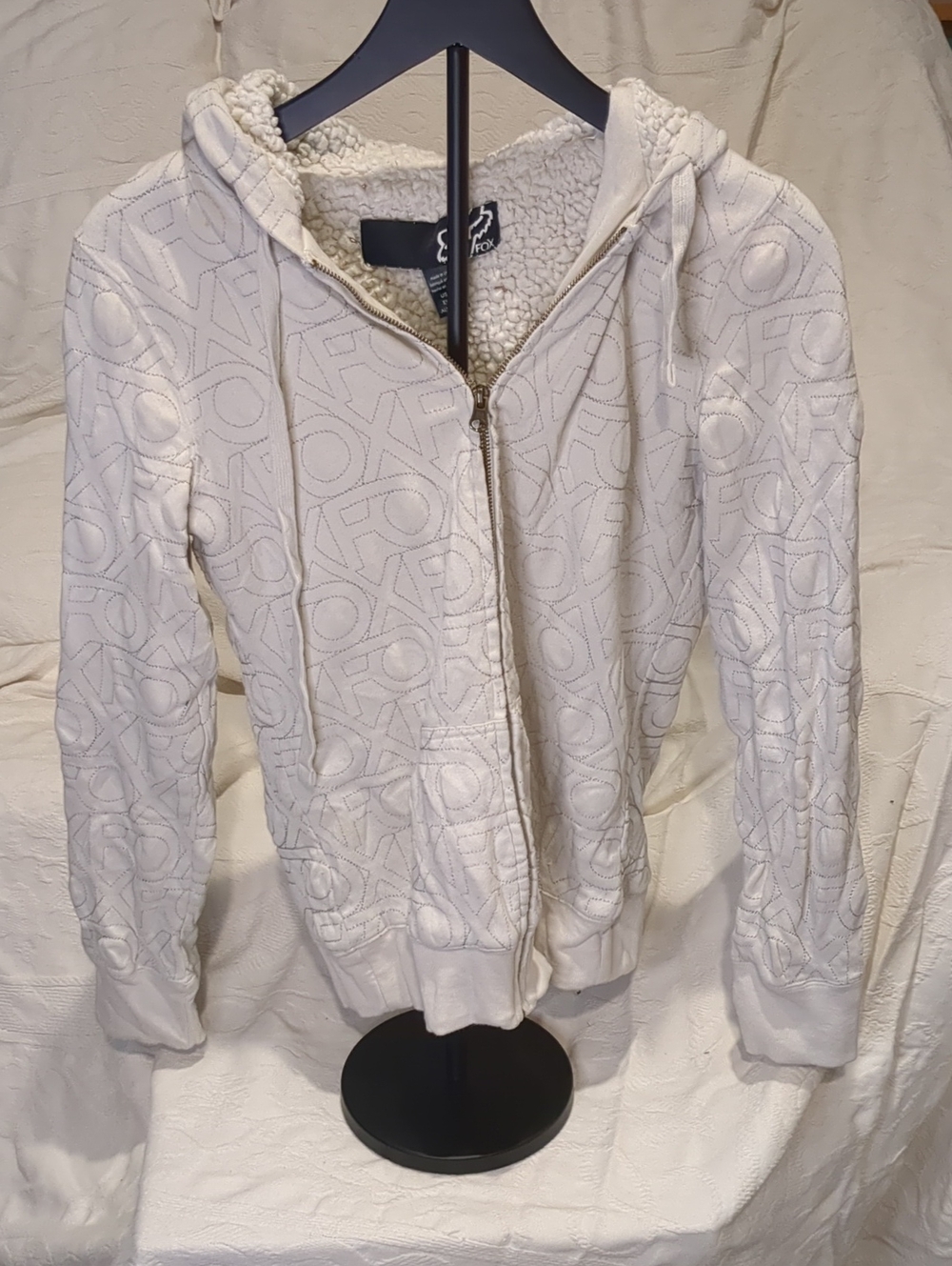 Fox Cream Sherpa-Lined Teddy Zip Hoodie
